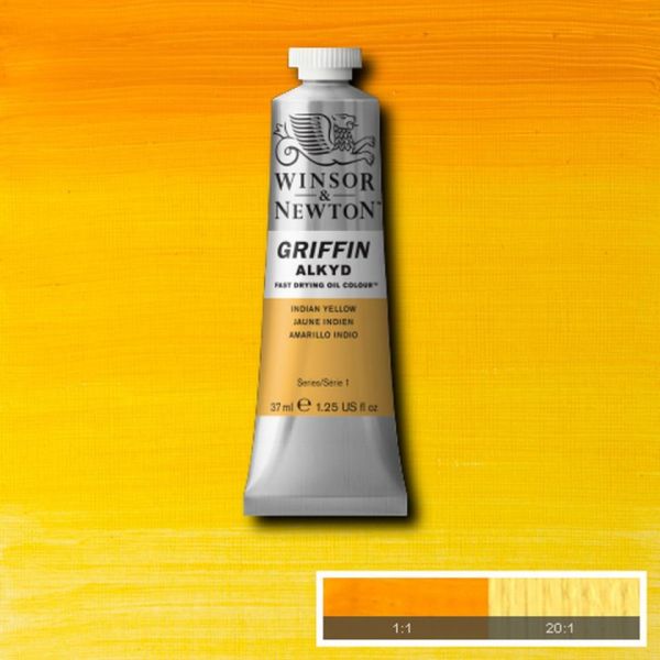 Winsor & Newton Griffin Alkyd Fast Drying Oil Paint Indian Yellow S1 37ml