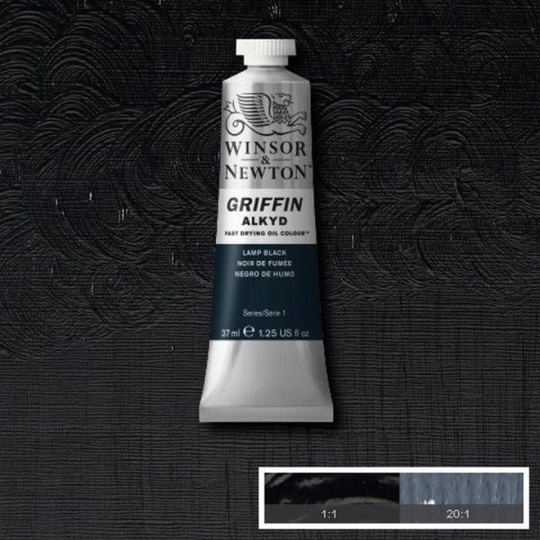 Winsor & Newton Griffin Alkyd Fast Drying Oil Paint Lamp Black S1 37ml