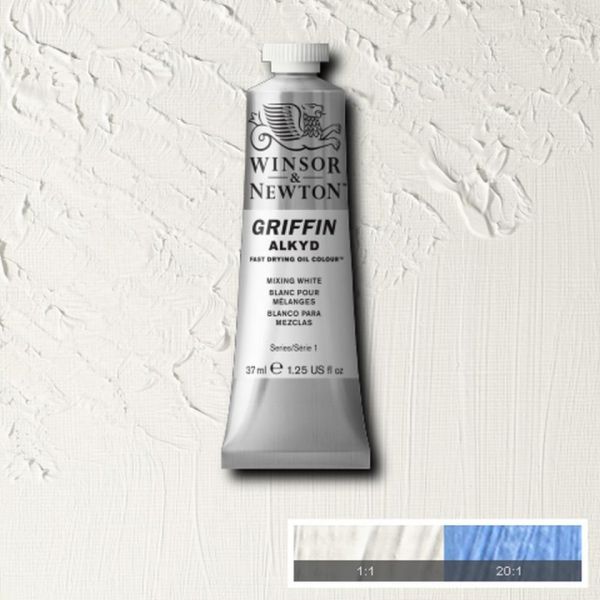 Winsor & Newton Griffin Alkyd Fast Drying Oil Paint Mixing White S1 37ml