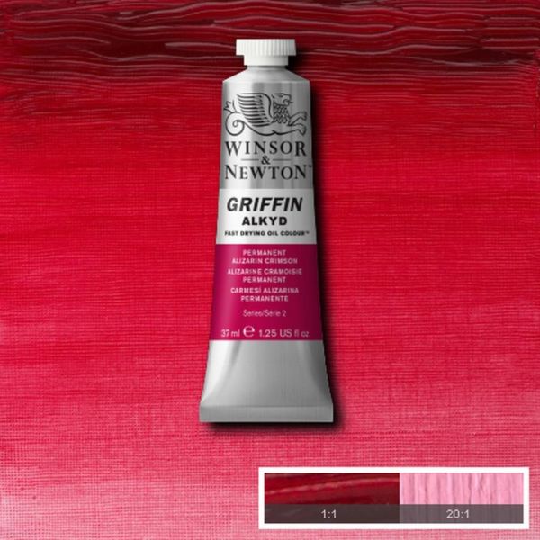 Winsor & Newton Griffin Alkyd Fast Drying Oil Paint Permanent Alizarin Crimson S2 37ml