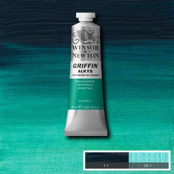 Winsor & Newton Griffin Alkyd Fast Drying Oil Paint Phthalocyanine Green S1 37ml