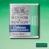 Winsor & Newton Cotman Watercolour Paint Emerald 1/2 Pan