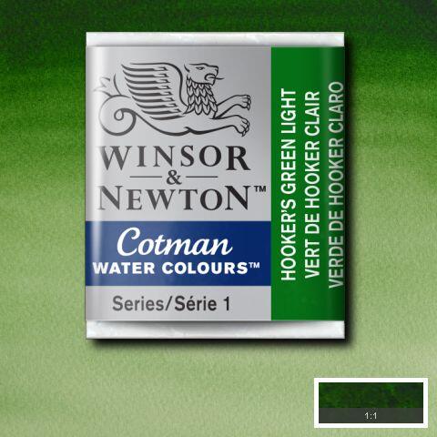 Winsor & Newton Cotman Watercolour Paint Hookers Green Light 1/2 Pan