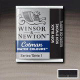 Winsor & Newton Cotman Watercolour Paint Ivory Black 1/2 Pan