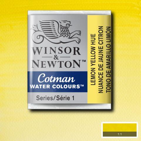 Winsor & Newton Cotman Watercolour Paint Lemon Yellow Hue 1/2 Pan