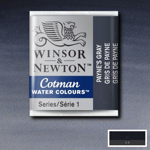 Winsor & Newton Cotman Watercolour Paint Paynes Gray 1/2 Pan