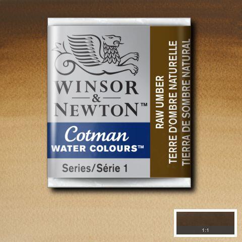 Winsor & Newton Cotman Watercolour Paint Raw Umber 1/2 Pan