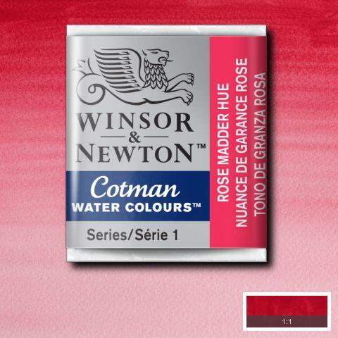 Winsor & Newton Cotman Watercolour Paint Rose Madder Hue 1/2 Pan