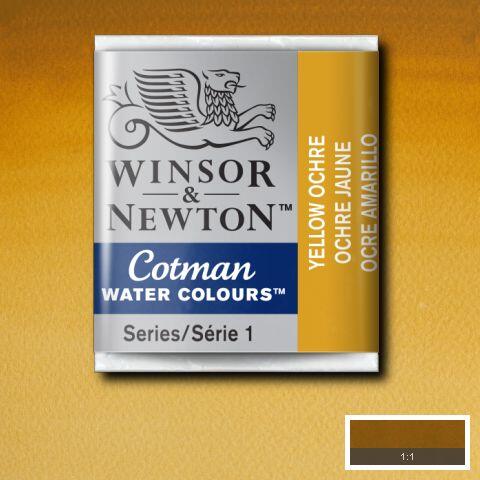 Winsor & Newton Cotman Watercolour Paint Yellow Ochre 1/2 Pan