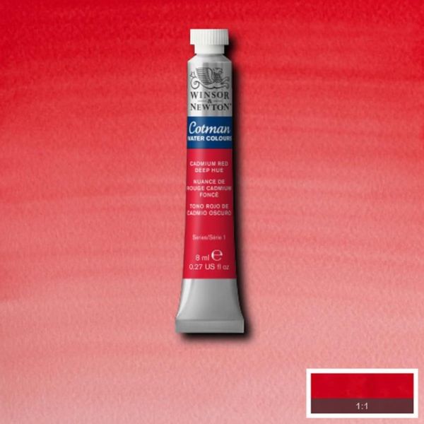 Winsor & Newton Cotman Watercolour Paint Cadmium Red Deep Hue 8ml