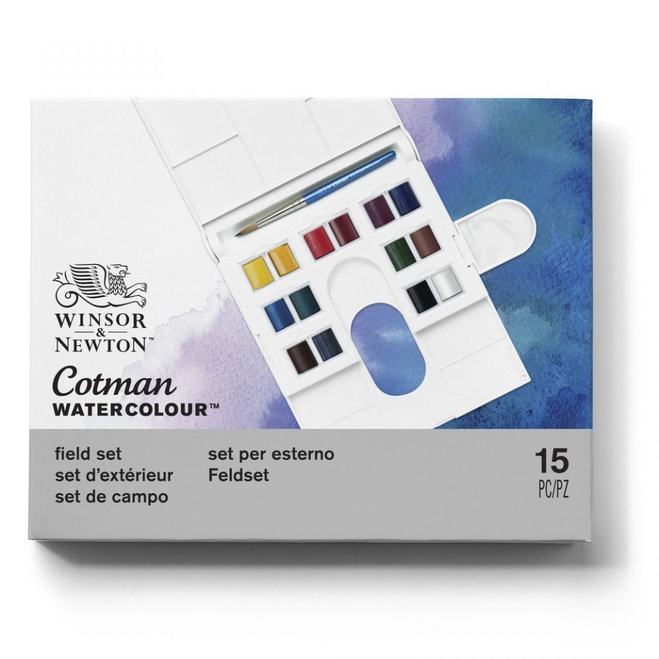 Winsor & Newton Cotman Watercolour Paint Field 1/2 Pan Set 14 SET