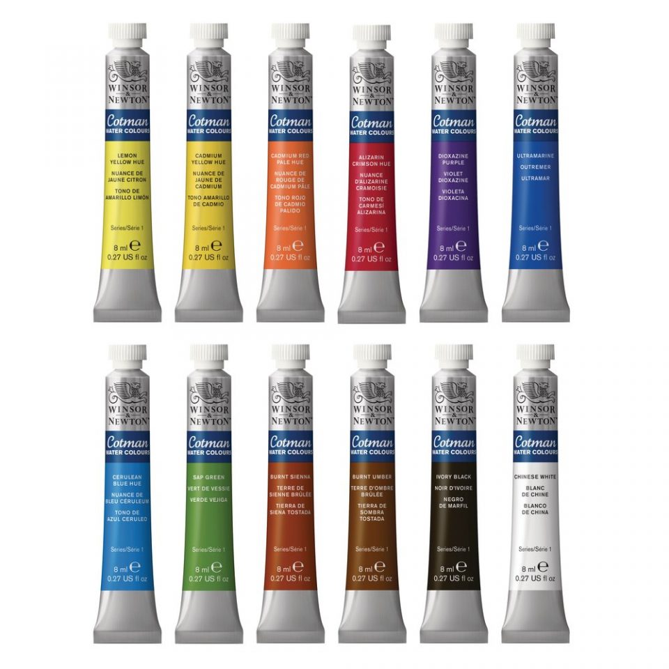 Winsor & Newton Cotman Watercolour Paint Collection 8ml Tube Set 12 SET