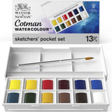 Winsor & Newton Cotman Watercolour Paint Sketchers 1/2 Pan Pocket Set 12 SET