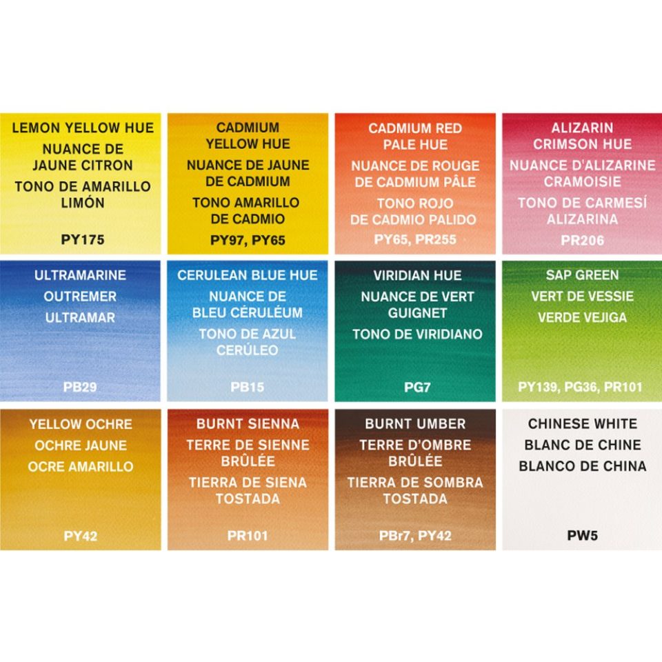 Winsor & Newton Cotman Watercolour Paint Sketchers 1/2 Pan Pocket Set 12 SET