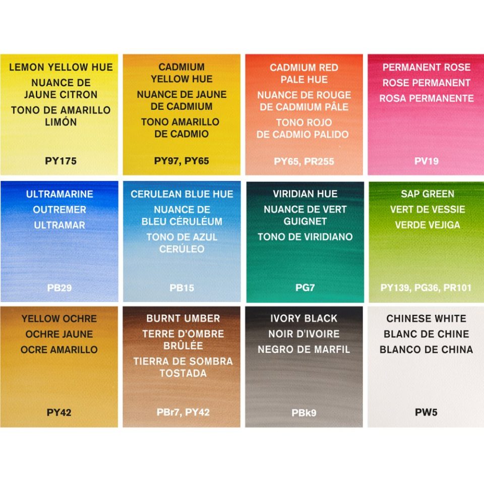 Winsor & Newton Cotman Watercolour Paint Palette Pocket 1/2 Pan Set 12 SET