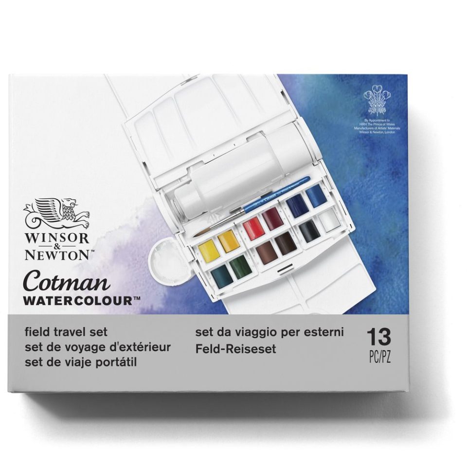 Winsor & Newton Cotman Watercolour Paint Field Travel 1/2 Pan Set 12 SET