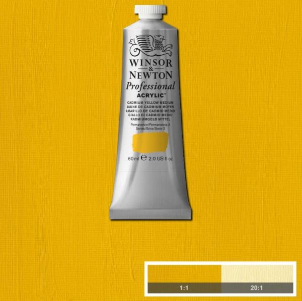 Winsor & Newton Professional Acrylic Paint Cadmium Yellow Medium 60ml