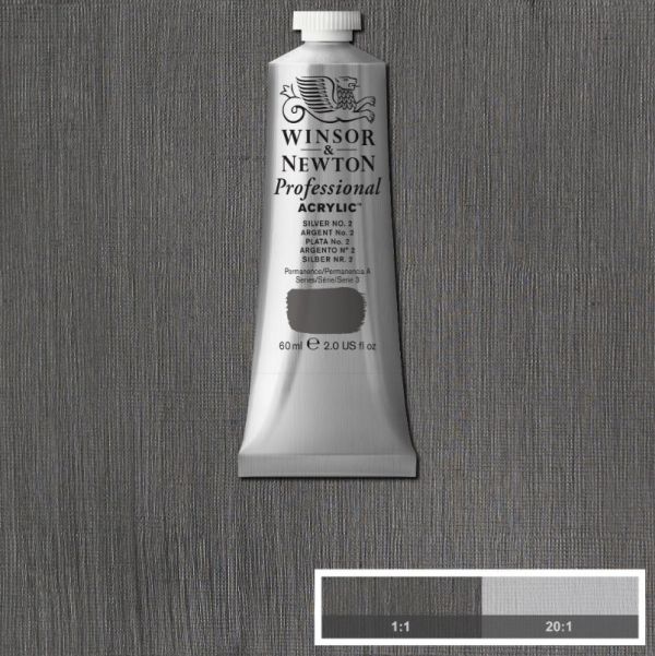 Winsor & Newton Professional Acrylic Paint Silver No 2 60ml