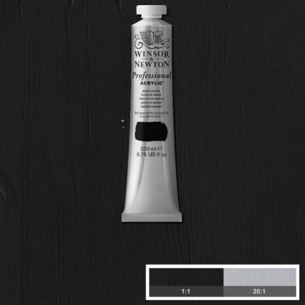 Winsor & Newton Professional Acrylic Paint S1 Mars Black 200ml