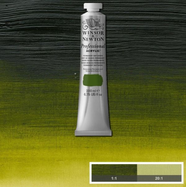 Winsor & Newton Professional Acrylic Paint S3 Permanent Sap Green 200ml