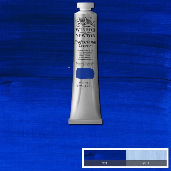 Winsor & Newton Professional Acrylic Paint S2 Ultramarine Blue 200ml