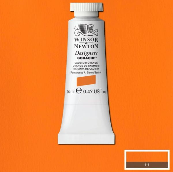 Winsor & Newton Designer Gouache Paint S4 Cadmium Orange 14ml