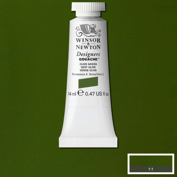 Winsor & Newton Designer Gouache Paint S2 Olive Green 14ml