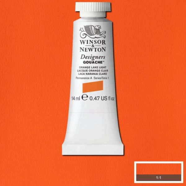Winsor & Newton Designer Gouache Paint S1 Orange Lake Light 14ml