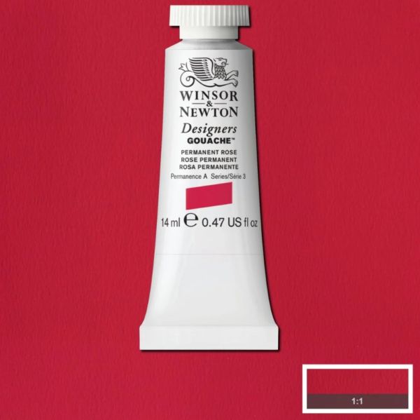 Winsor & Newton Designer Gouache Paint S3 Permanent Rose 14ml
