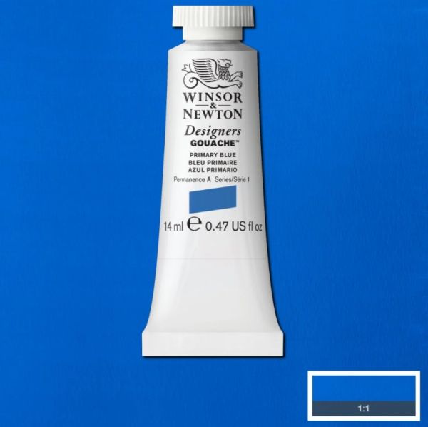 Winsor & Newton Designer Gouache Paint S1 Primary Blue 14ml