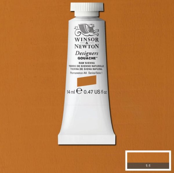 Winsor & Newton Designer Gouache Paint S1 Raw Sienna 14ml