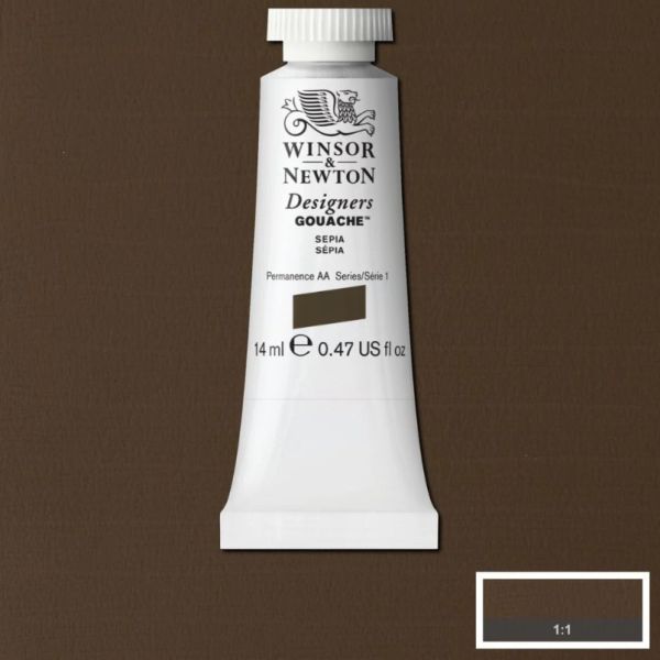 Winsor & Newton Designer Gouache Paint S1 Sepia 14ml