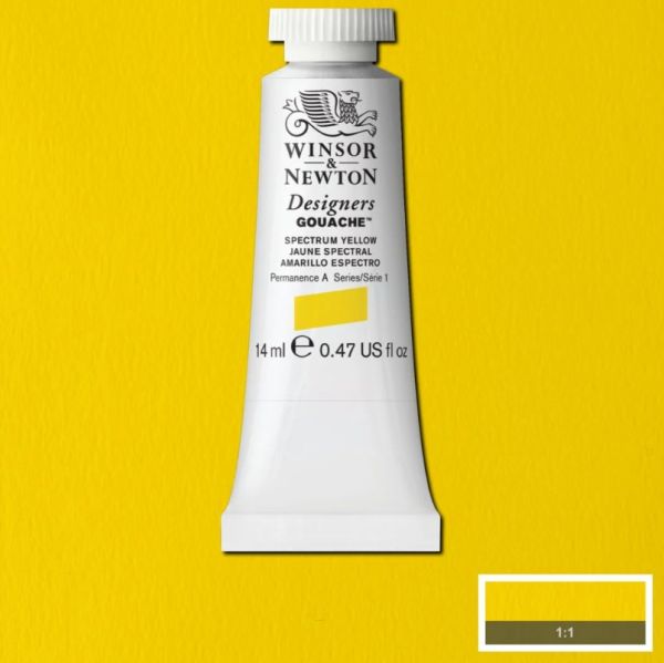 Winsor & Newton Designer Gouache Paint S1 Spectrum Yellow 14ml
