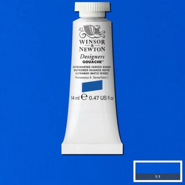 Winsor & Newton Designer Gouache Paint S1 Ultramarine Green Shade 14ml