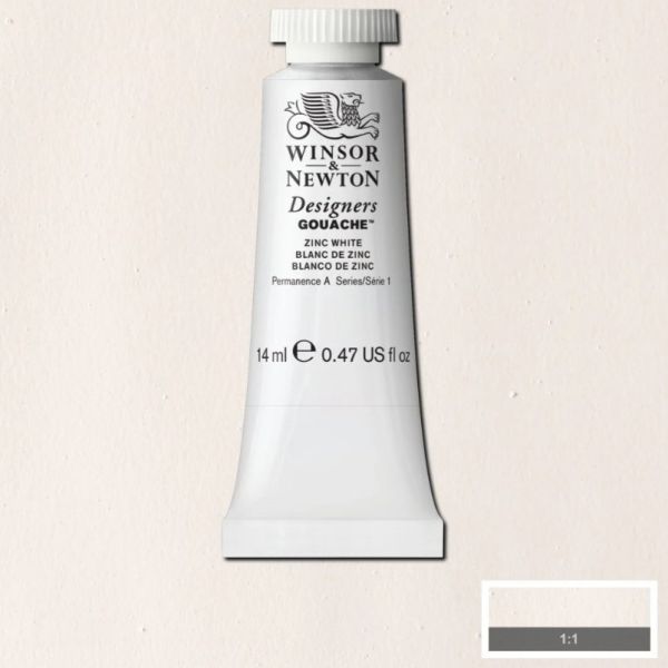 Winsor & Newton Designer Gouache Paint S1 Zinc White 14ml
