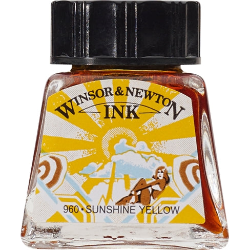 Winsor & Newton Drawing Ink Sunshine Yellow 14ml