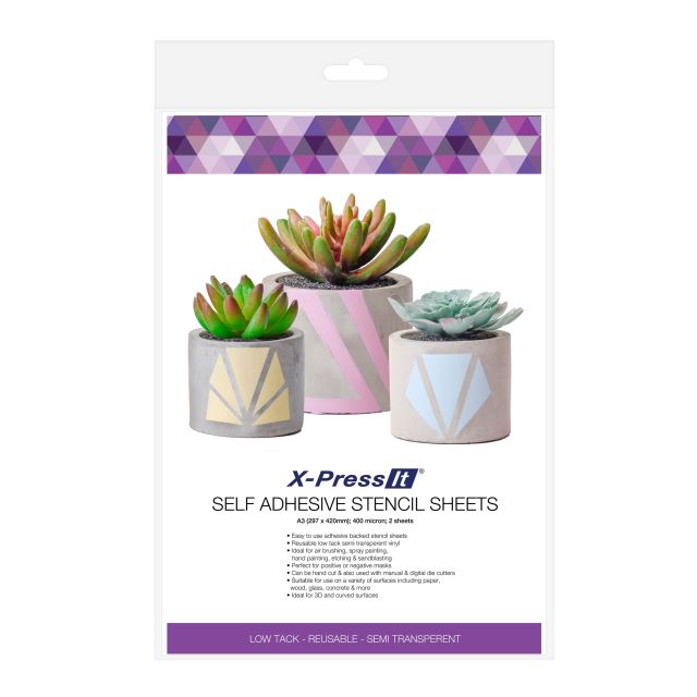 X-Press It Self Adhesive Stencil Sheets Packet 2 A3