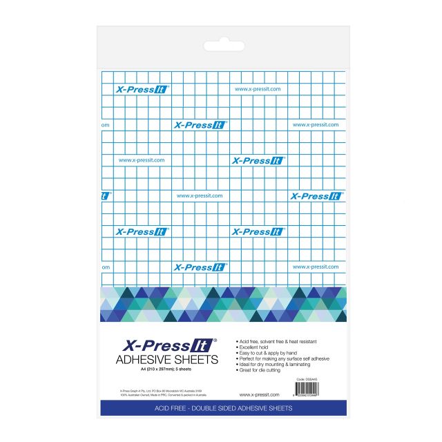 X-Press It Double Sided Tape Sheets Packet 5 A4