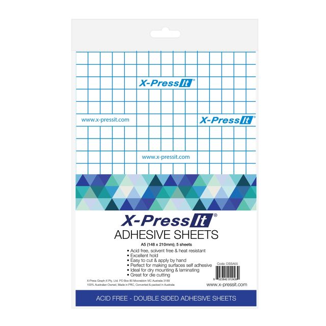 X-Press It Double Sided Tape Sheets Packet 5 A5