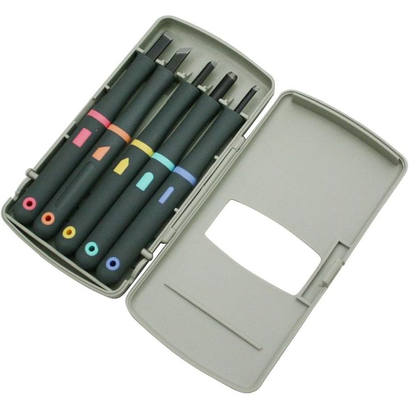 YOSHIHARU RUBBER HANDLE CARVING TOOL SET 5 SET